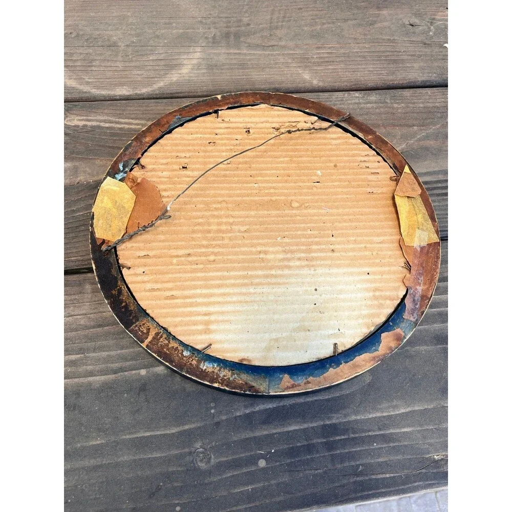 Antique reverse painted mirror 14” - Picture 4 of 4